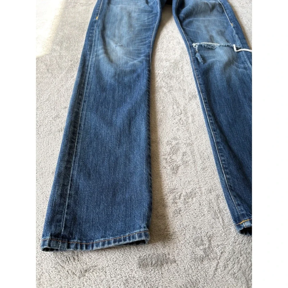 True Religion Mens Rocco Slim Jeans 28 x 32.5 Blue Distressed USA Y2K Skinny